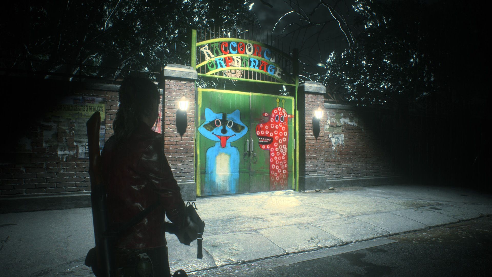 Claire approaches the orphanage in Resident Evil 2 remake on Nintendo Switch 2