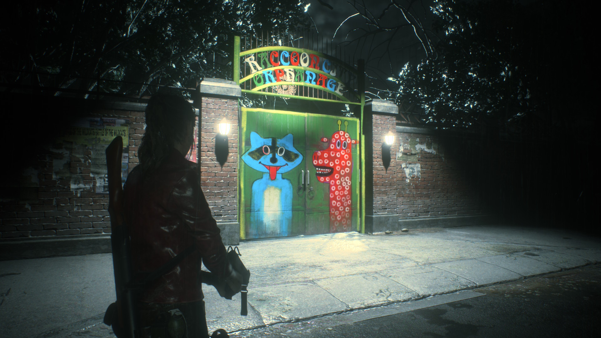 Claire approaches the orphanage in Resident Evil 2 remake on Nintendo Switch 2
