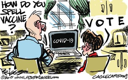 Editorial Cartoon U.S. coronavirus vaccine voting 2020