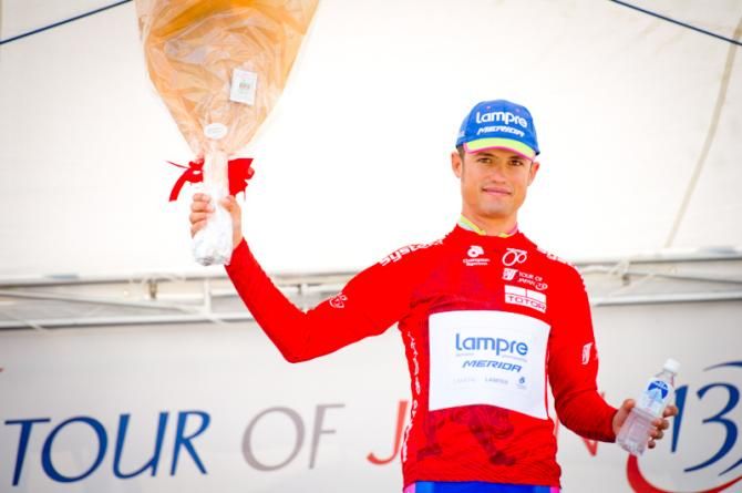 Davide Vigano (Lampre - Merida) keeps the mountain leader jersey