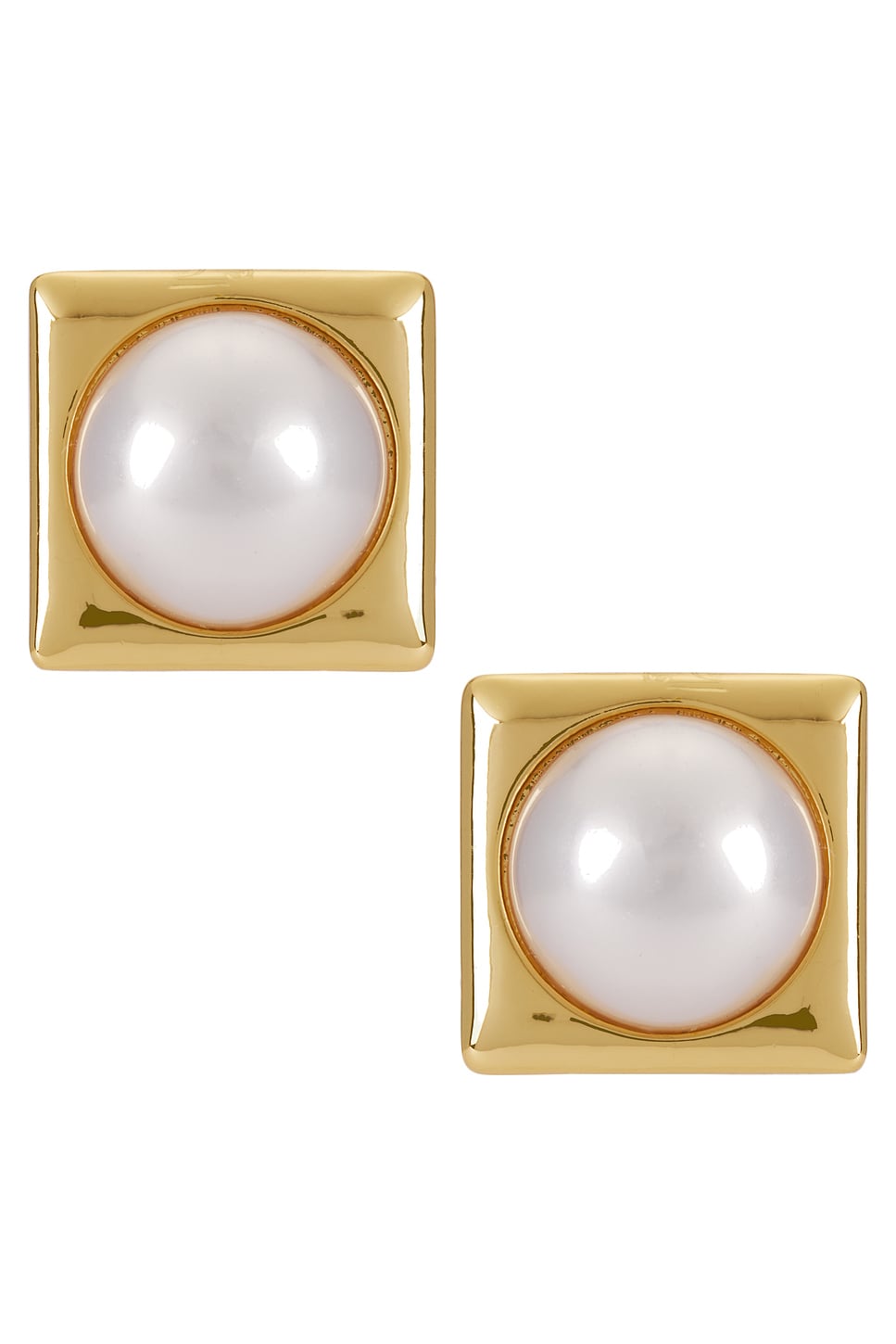 Square Pearl Stud Earrings