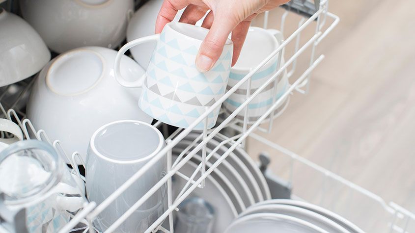 Unloading a dishwasher