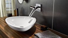 White sink with silver tap