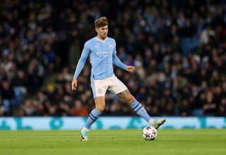 John Stones of Manchester City during the UEFA Champions League match between Manchester City and BSC Young Boys at Etihad Stadium on November 07, 2023 in Manchester, England. (Photo by Catherine Ivill/Getty Images)