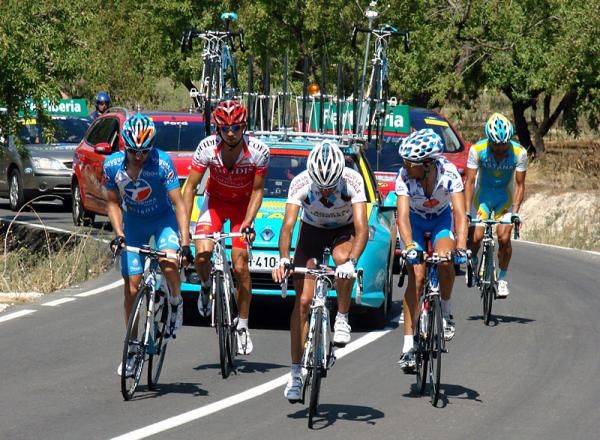 The break of the day contained (l-r) Johann Tschopp, David Moncoutie, Jose-Luis Arrieta, Serafin Martinez and Assan Bazayev.