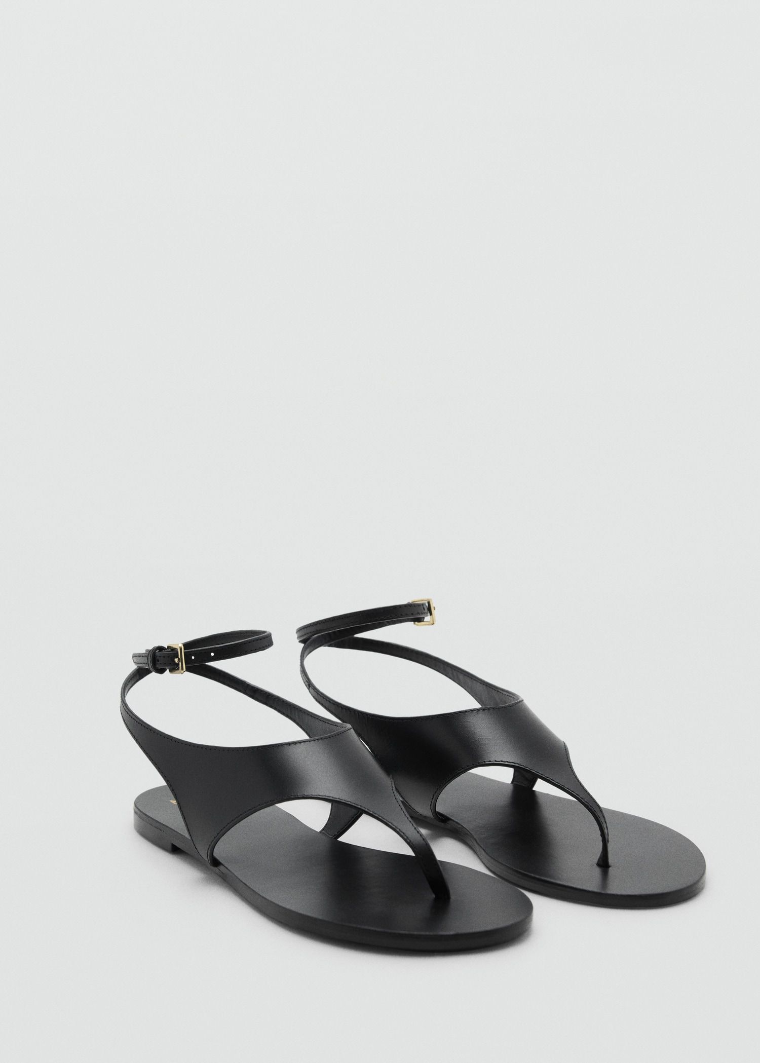 MANGO, Leather Straps Sandals