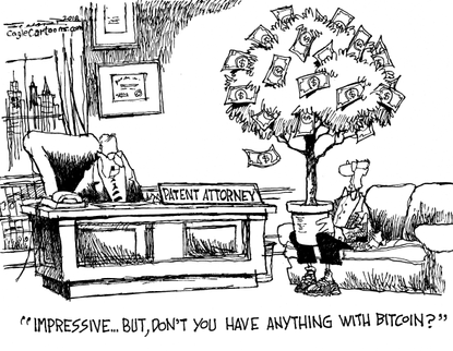 Editorial cartoon U.S. bitcoin