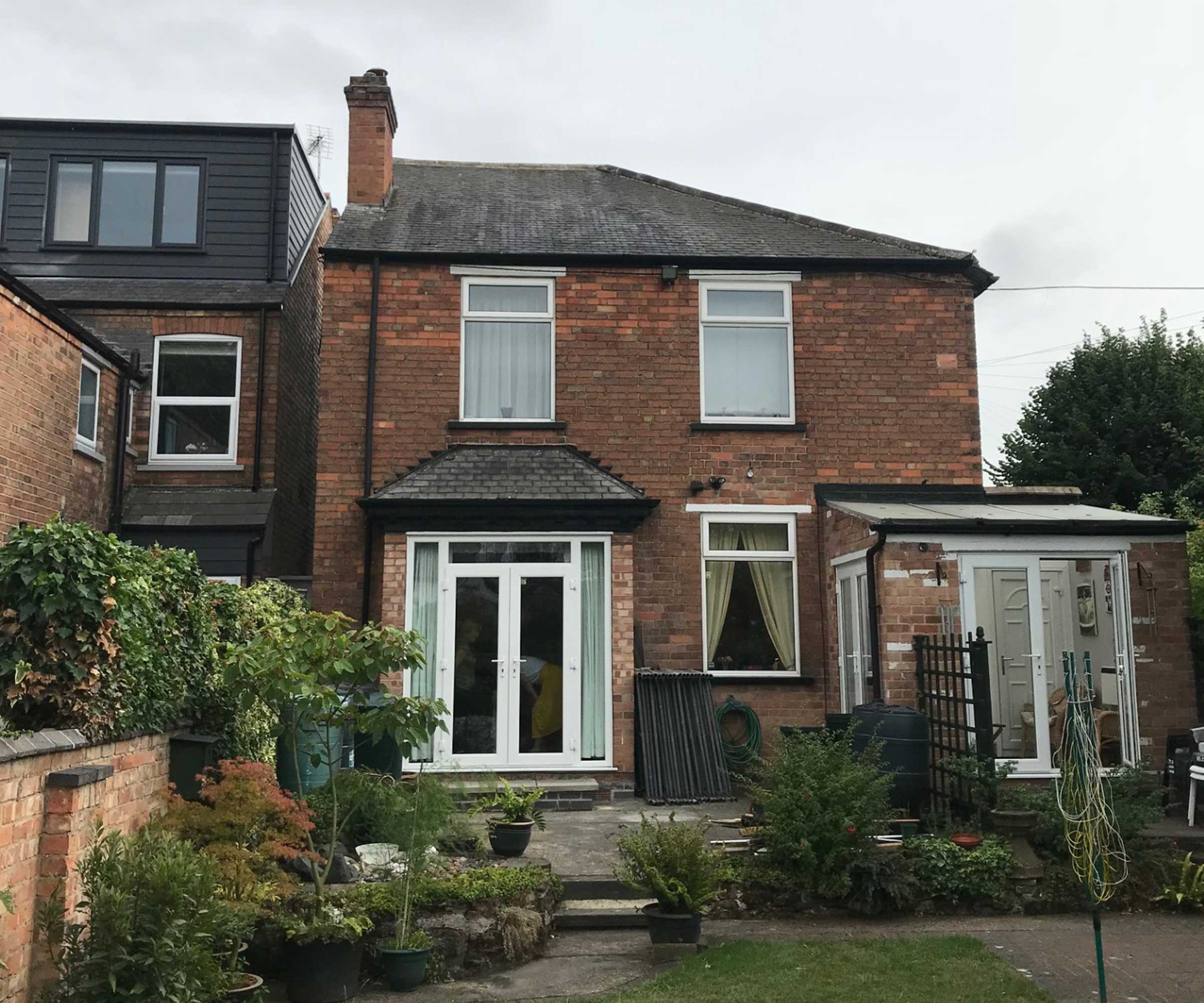 rear of a traditional brick-built Edwardian house