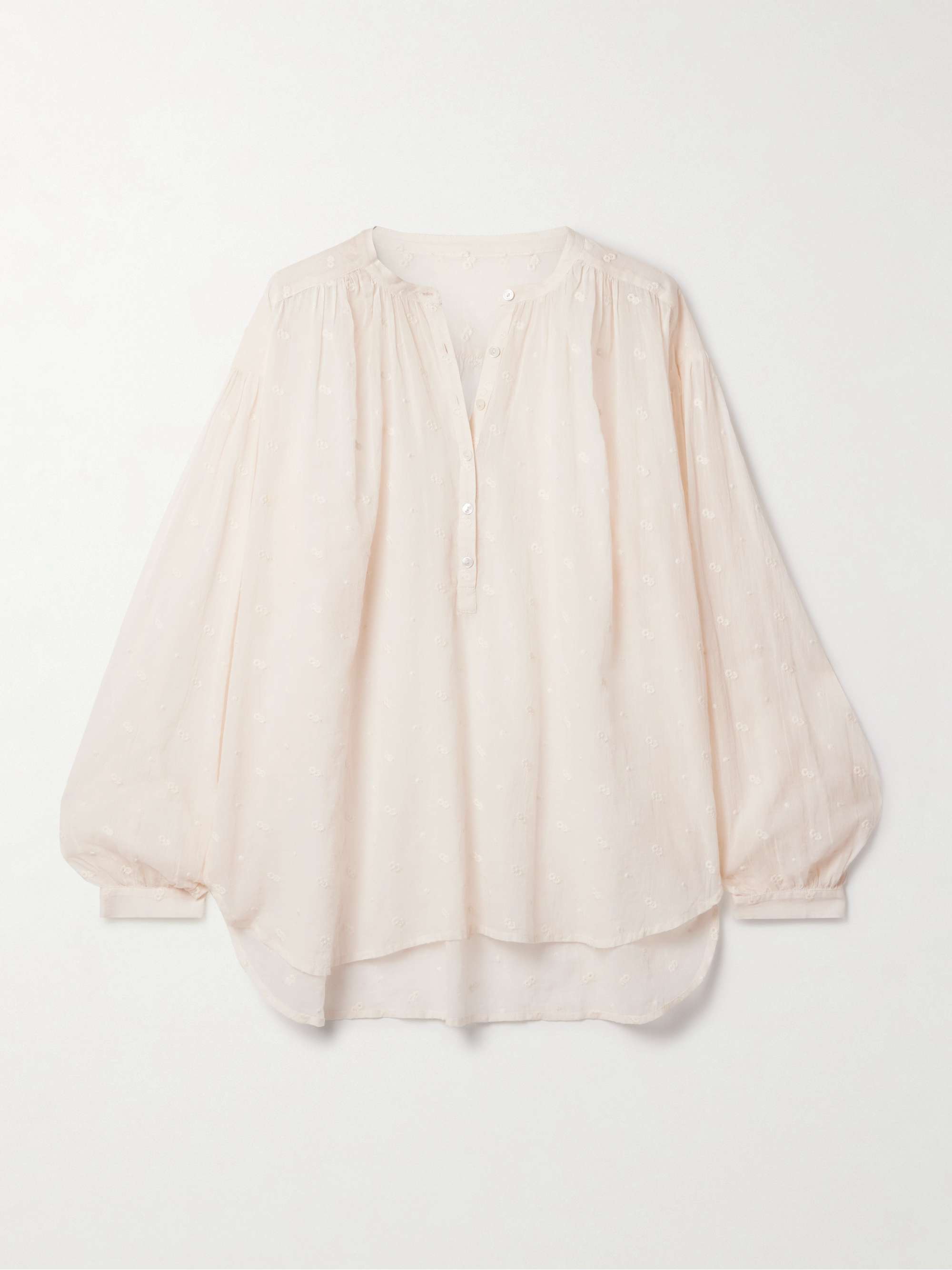 Neville Embroidered Cotton-Voile Blouse