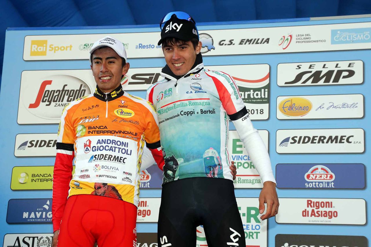 Diego Rosa (Team Sky) in the race lead