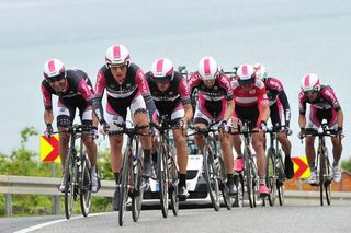 Synergy Baku Cycling Project during the team time trial at Tour of Croatia