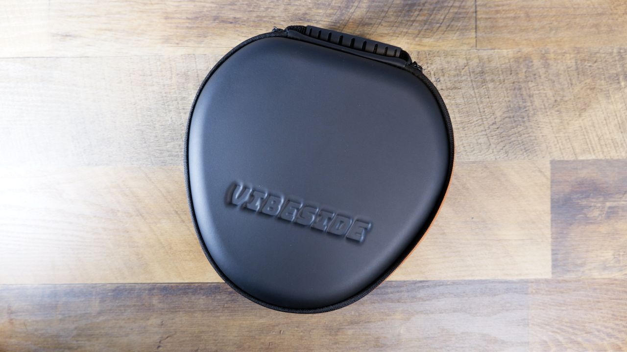 Vibeside Premium Smart Case for Airpods Max in black on wooden floor