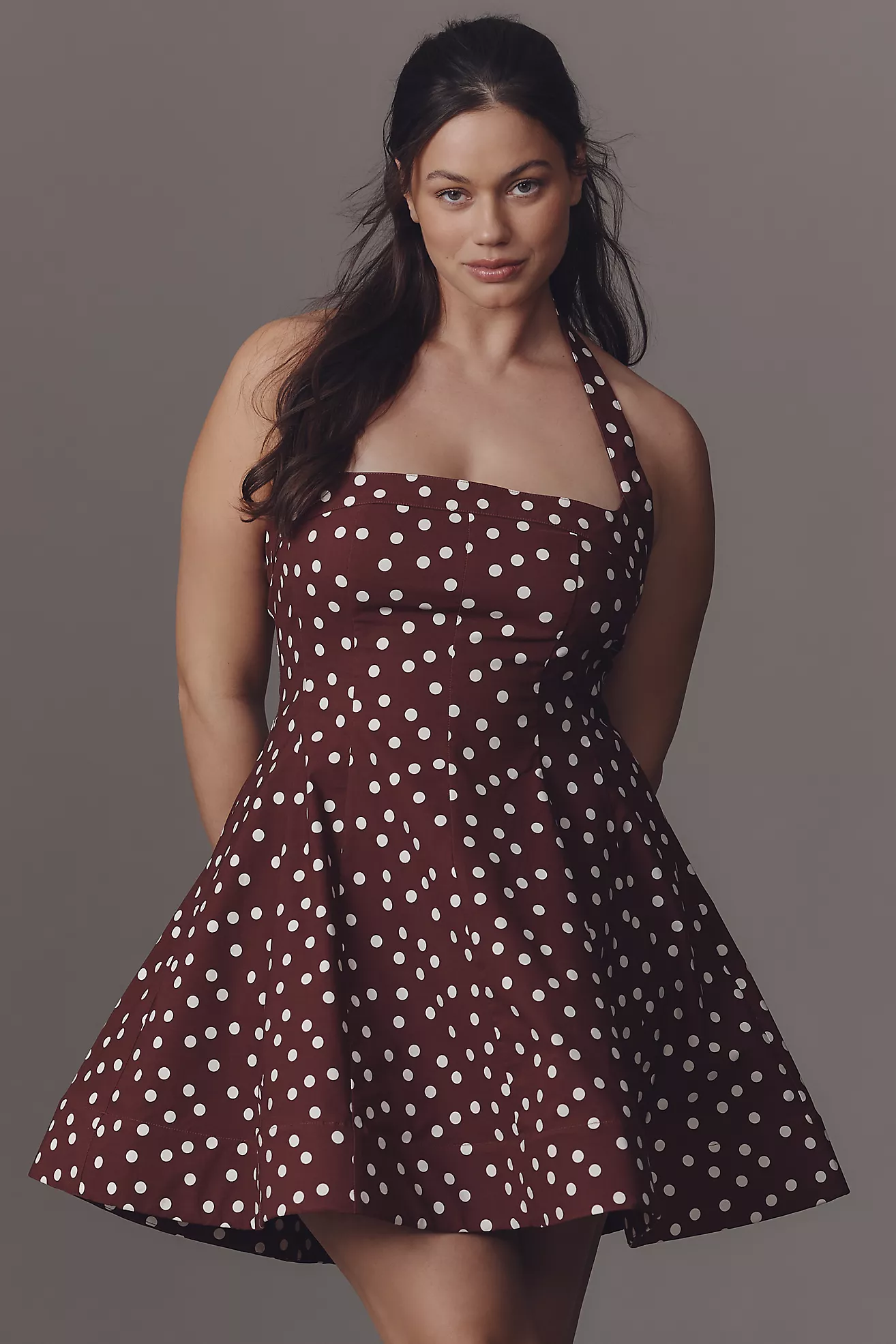 Maeve Square-Neck Fit-And-Flare Mini Dress