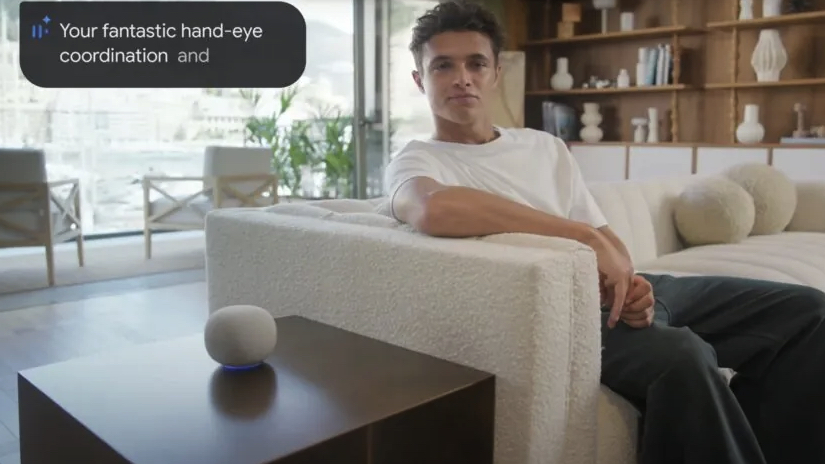 An unidentified smart speaker shown during Made by Google 2025