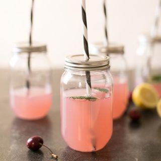 jar glass with straw