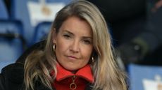 TV star Helen Skelton attends a football match on April 21, 2025