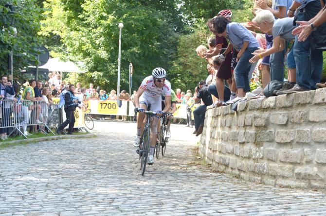 Tom Dumoulin (Team Argos-Shimano) was put under pressure