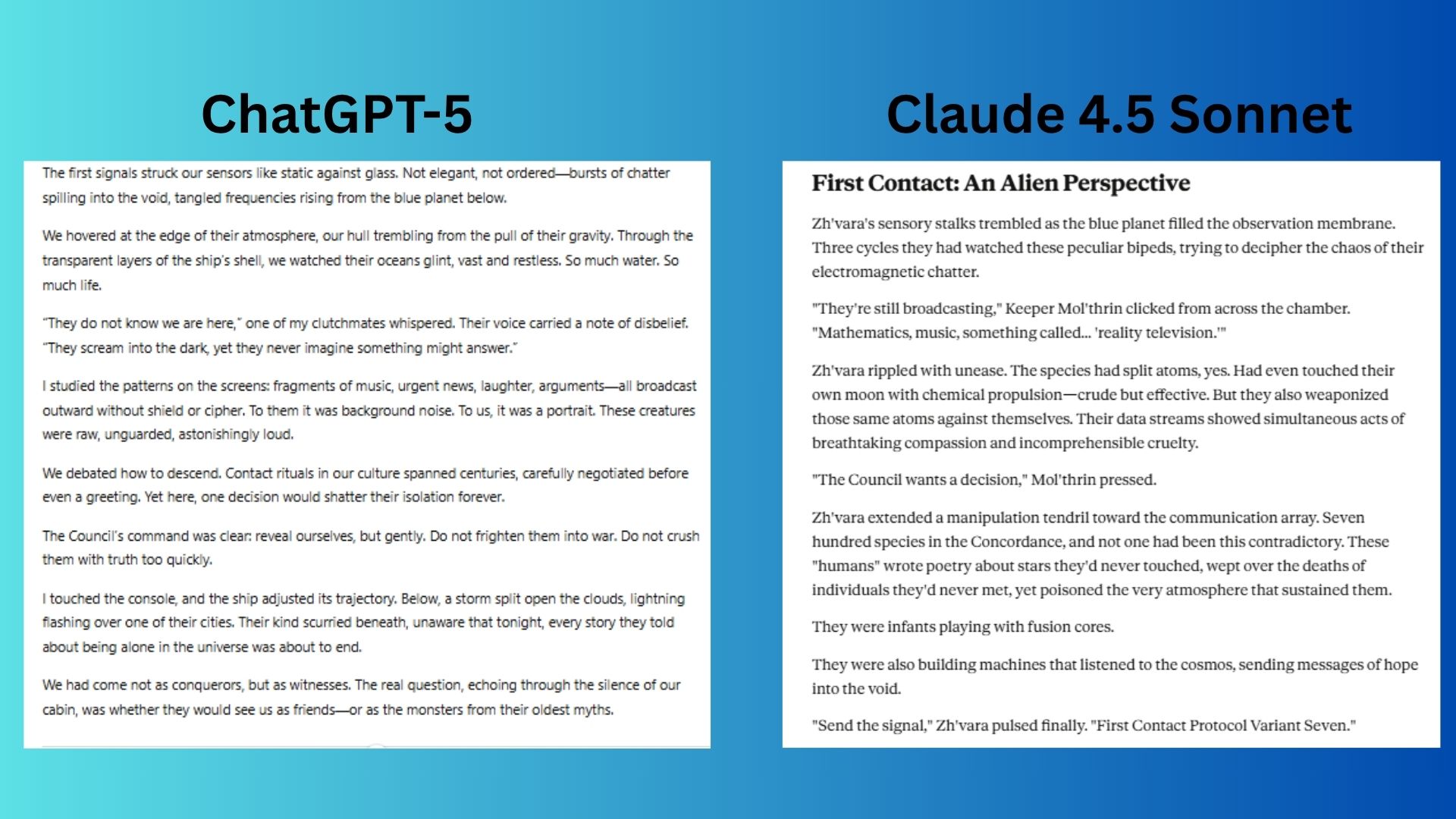 ChatGPT vs. Claude