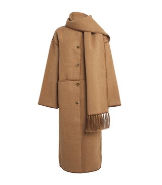 Wool-Blend Scarf Coat