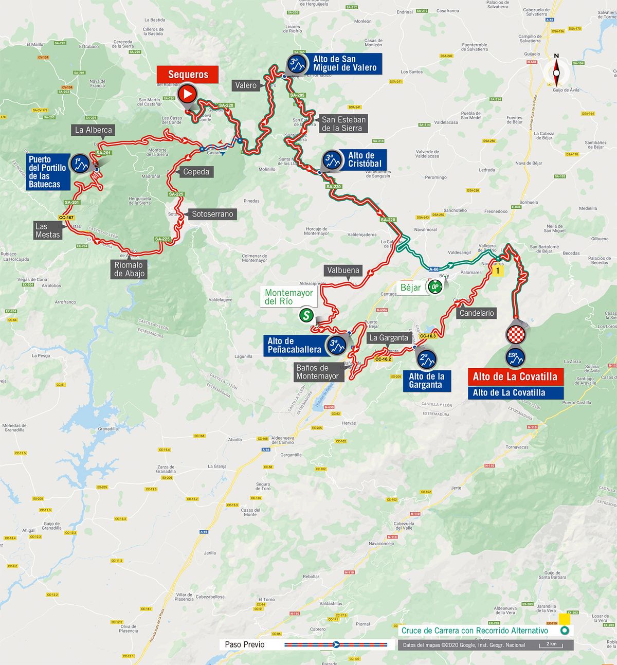 Stage 17 map 2020 Vuelta a Espana