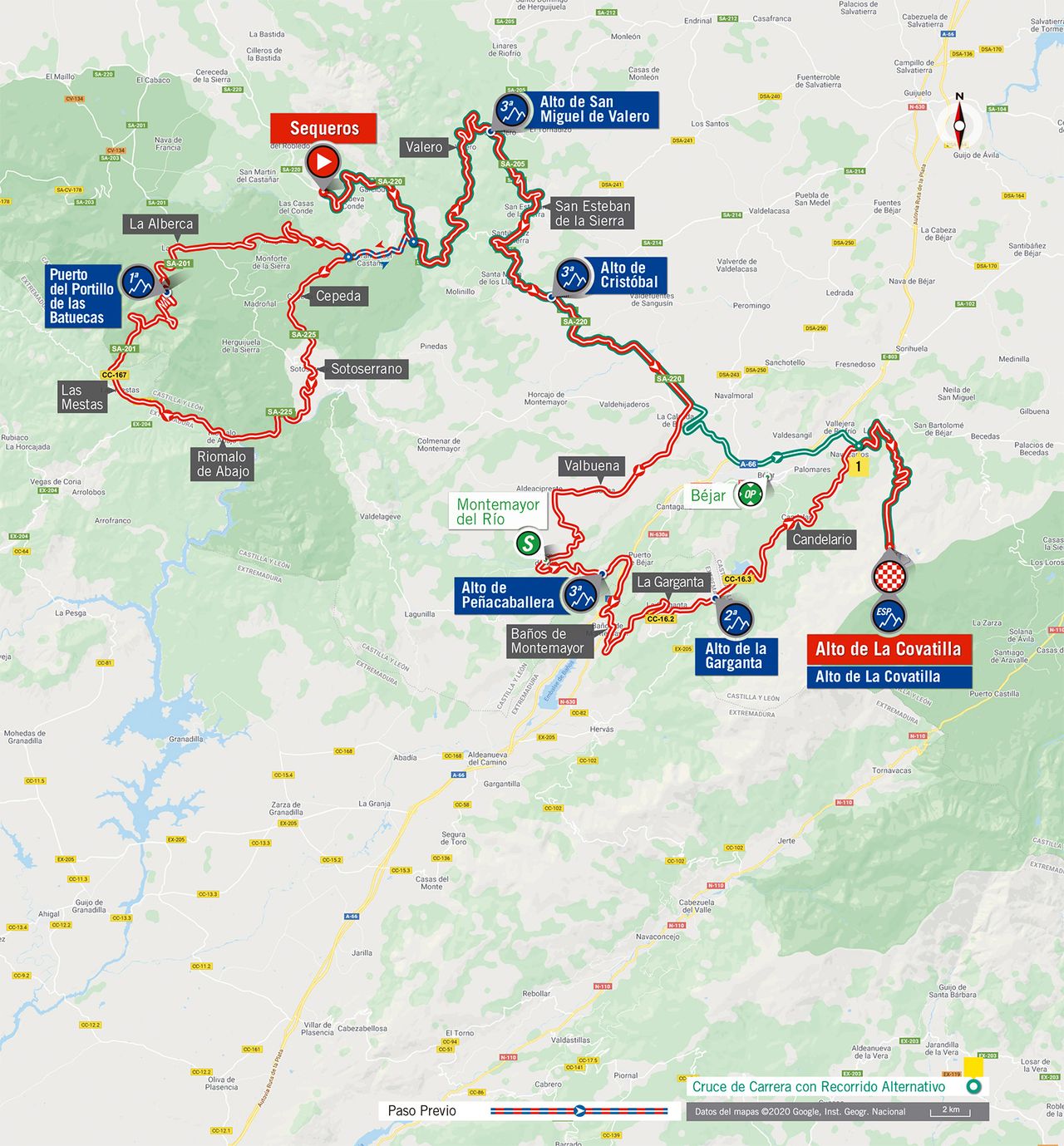 Stage 17 map 2020 Vuelta a Espana