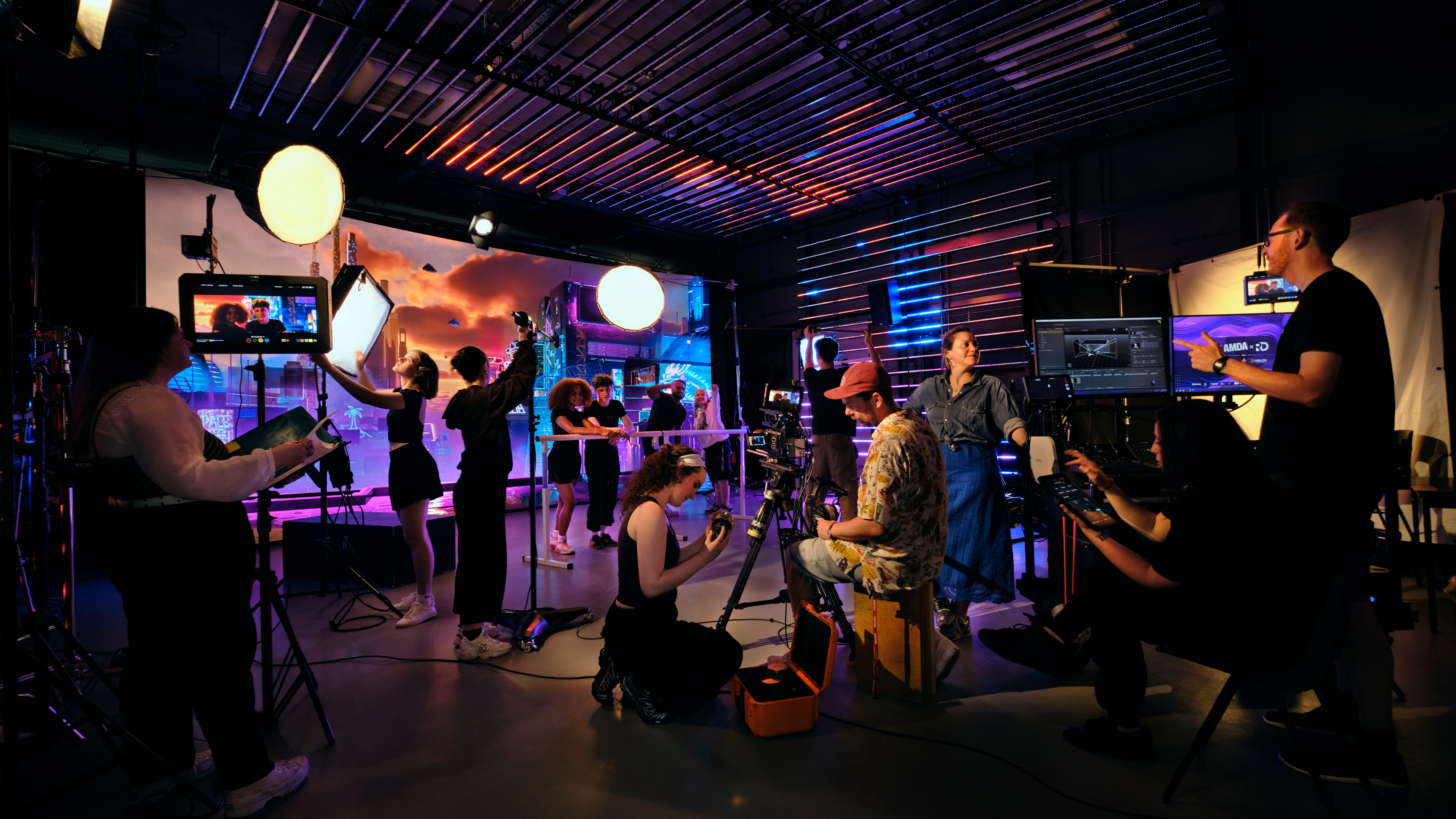 Brompton Technology solutions powering a virtual-production studio. 