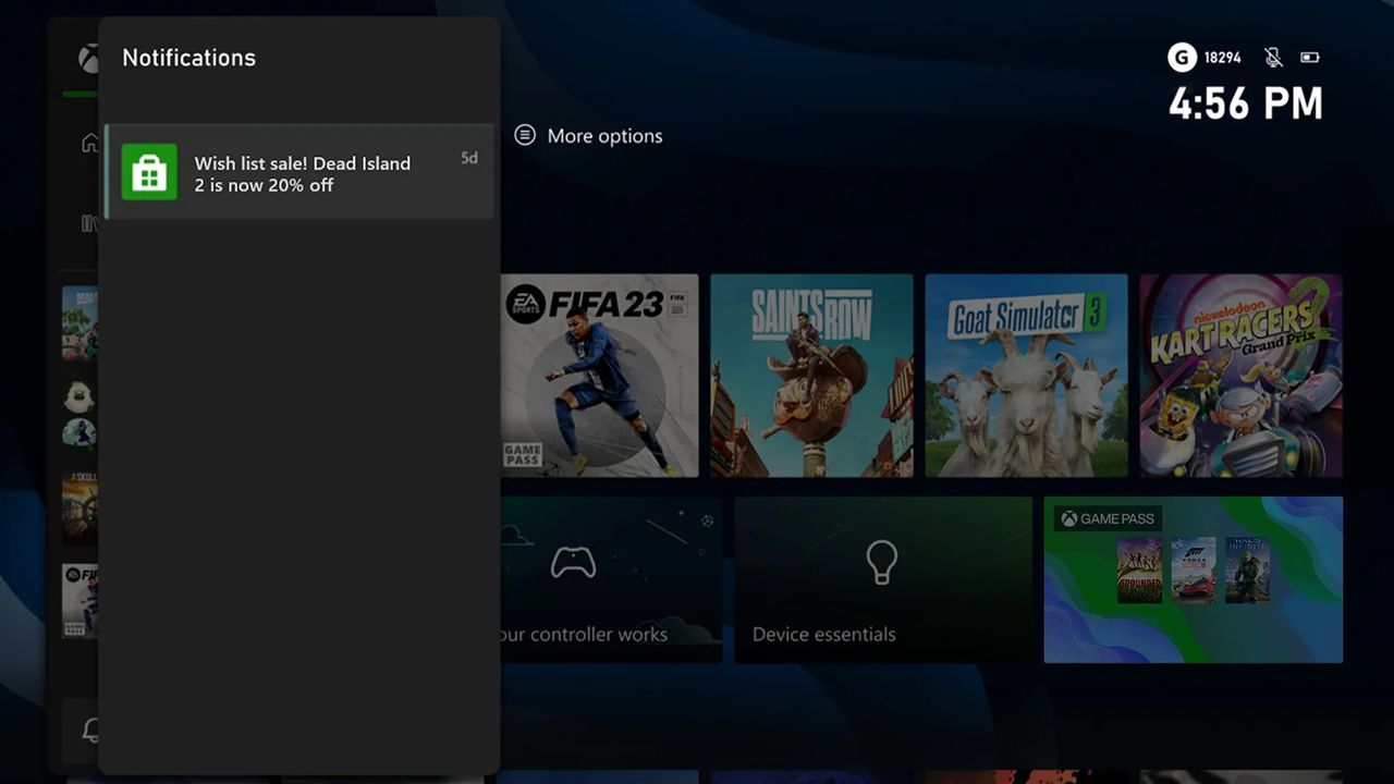 Images of the Xbox November 2022 Update.