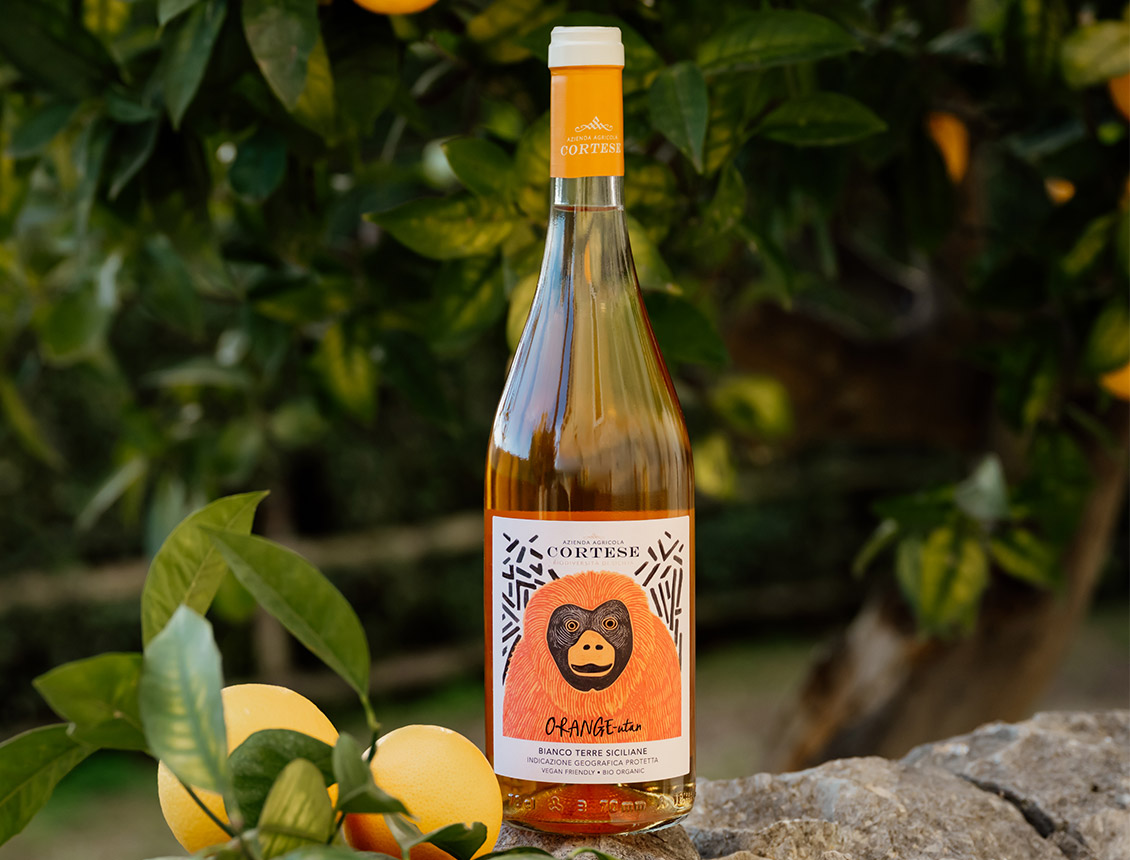 Bottle of Orange-utan orange wine