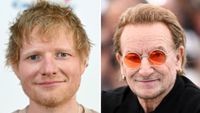 Ed Sheeran and Bono composite image