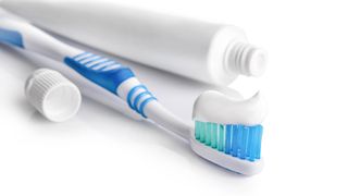 Toothpaste on brush