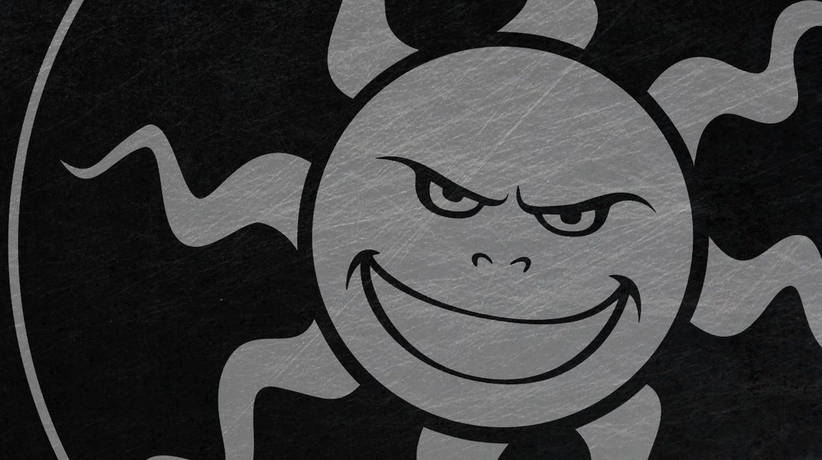 The Starbreeze studios logo, a sinister star that looks more like a sun.