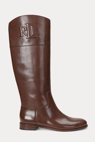 Ralph Lauren Justine Burnished Leather Riding Boot