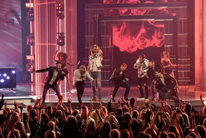 Backstreet Boys and Georgia County Line perform at the ACM Awards