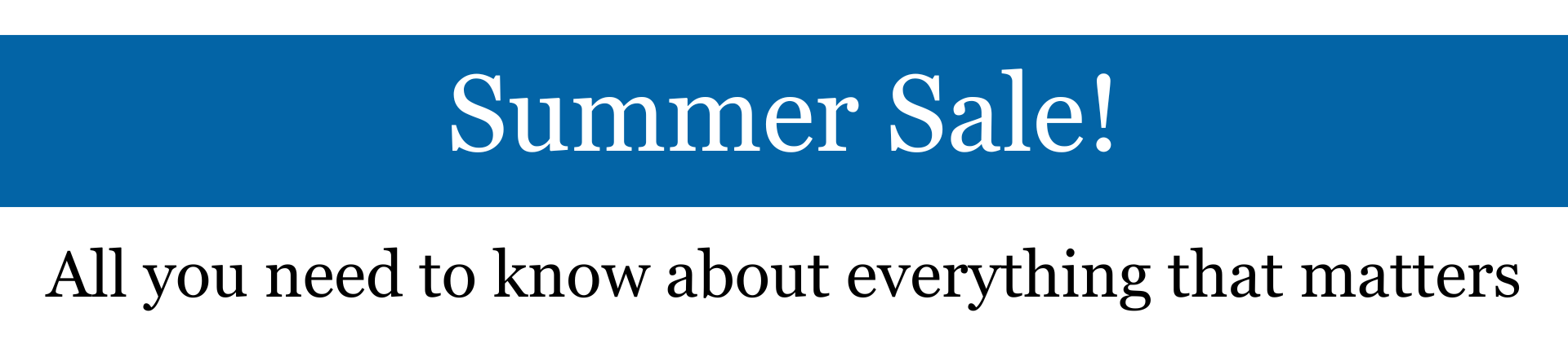 Summer Sale