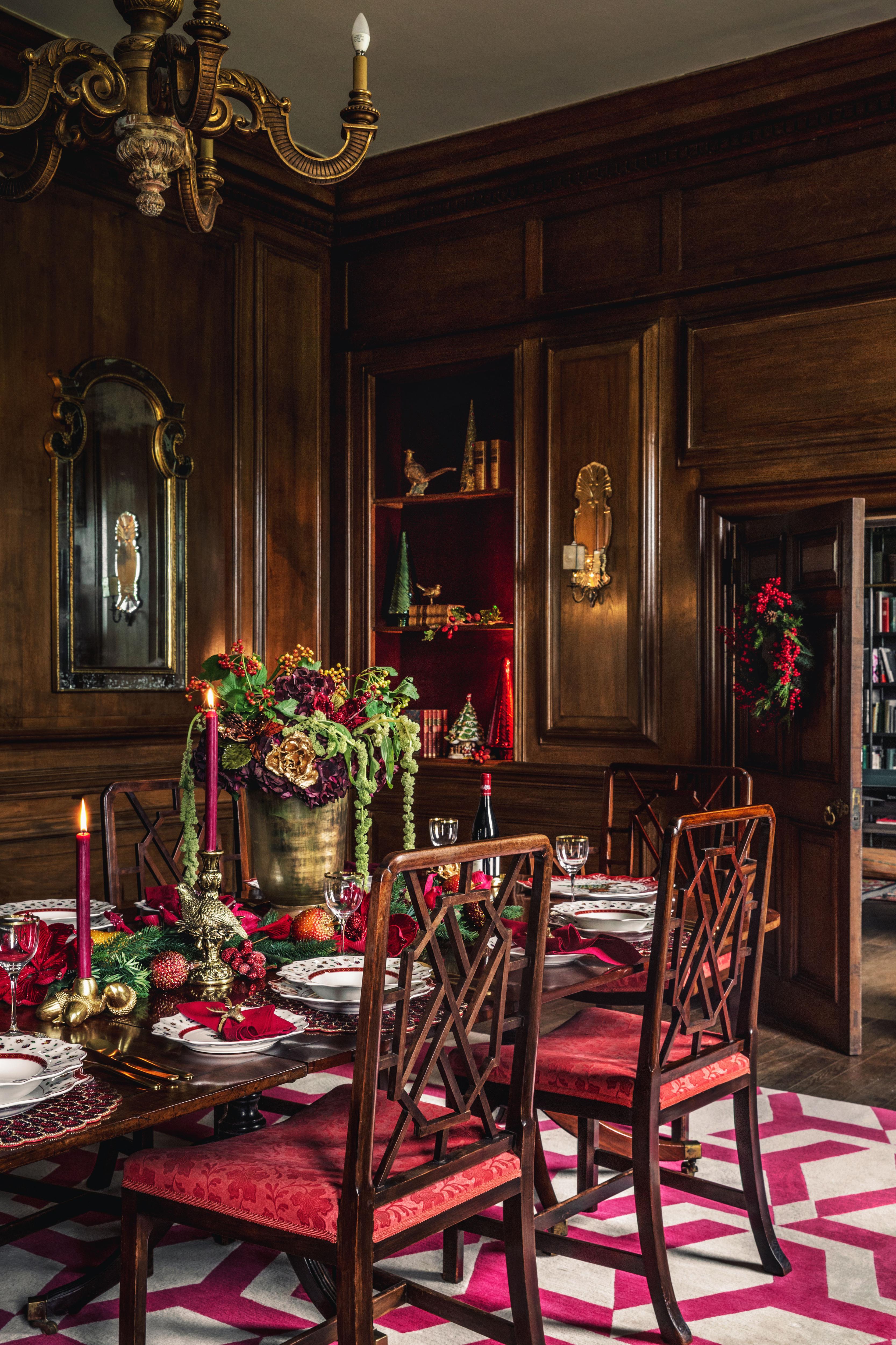 Red dining room