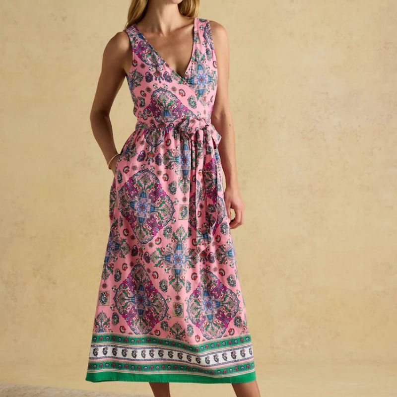 printed wrap dress