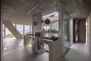 Open plan kitchen at Torus House by Noriaki Hanaoka Architecture