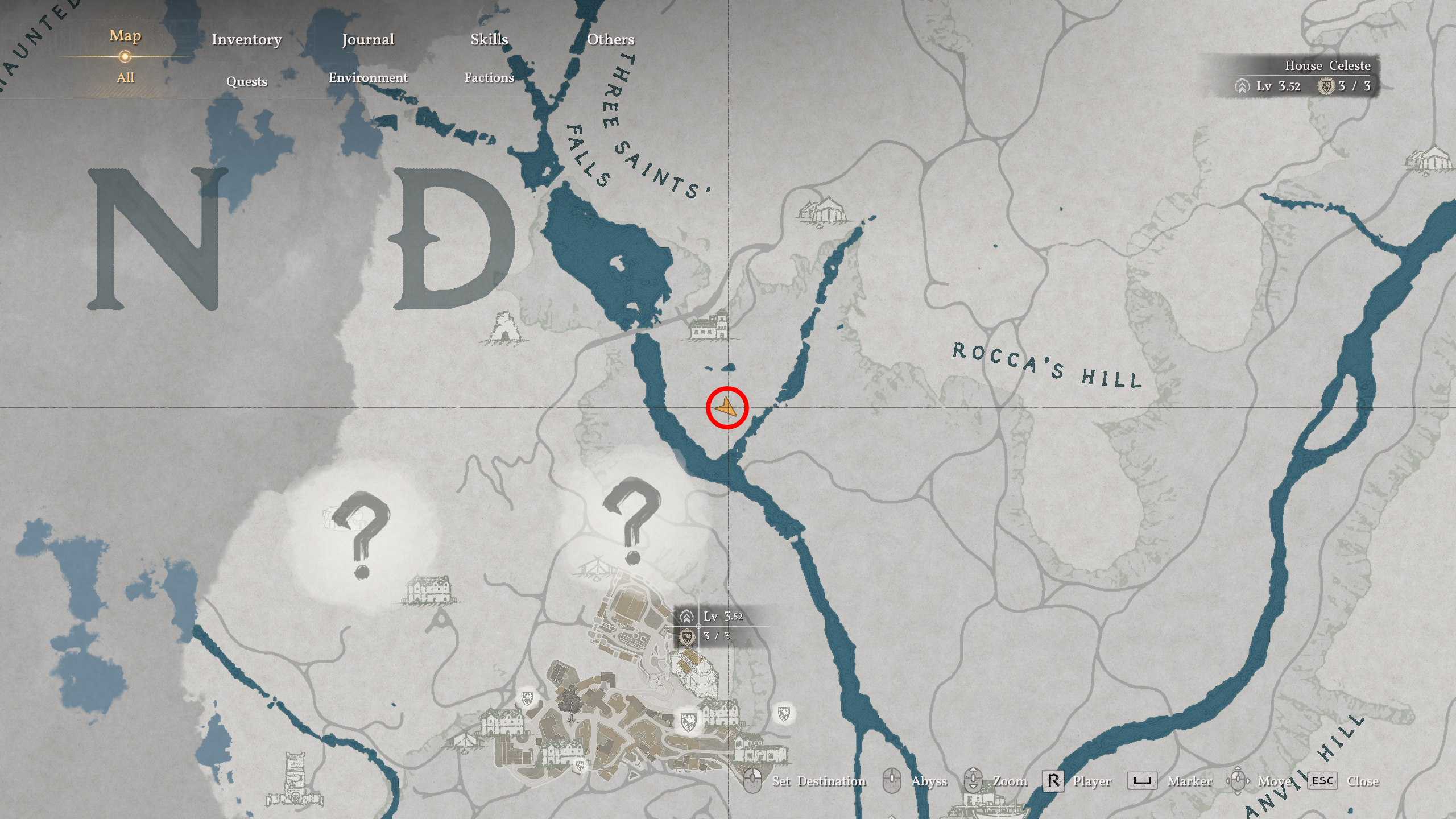 Crimson Desert Azurite: A map with a red cicle showing the location of the ore near Rocca's Hill.