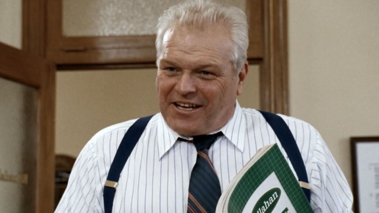 Big Tom smiling in Tommy Boy.