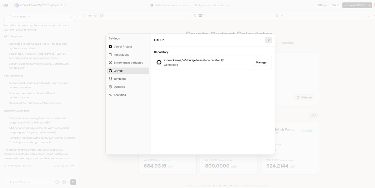 Publish no-code project to GitHub