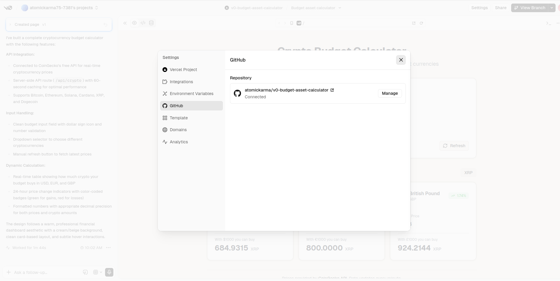 Publish no-code project to GitHub