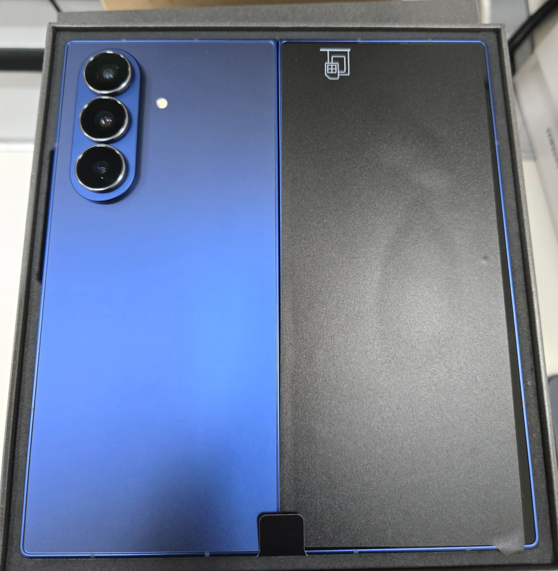 Alleged photo of the Samsung Galaxy Z Fold 7, showing the back, and the front display covered by a sticker