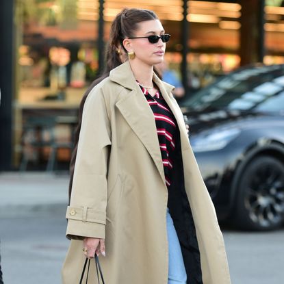 Hailey Bieber red loafer