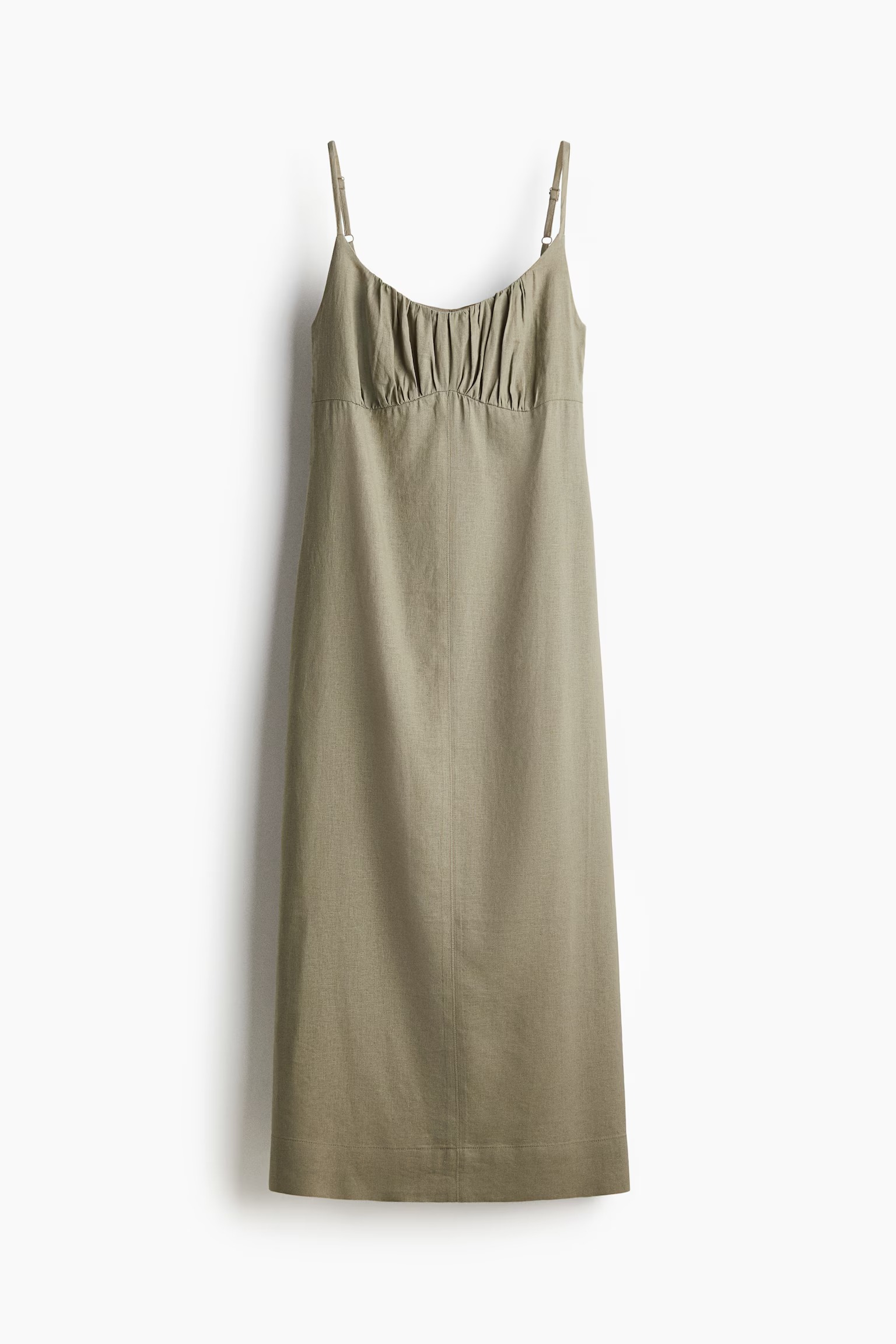 H&amp;amp;M, Linen-Blend Strappy Dress