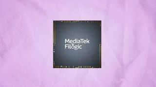 MediaTek Filogic chip on pink background