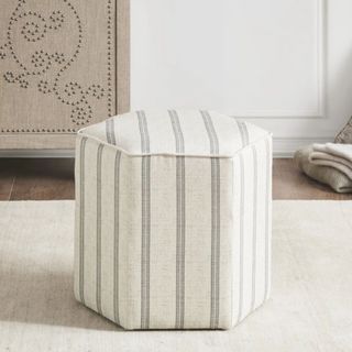 Martha Stewart Ellen Striped Upholstered Ottoman