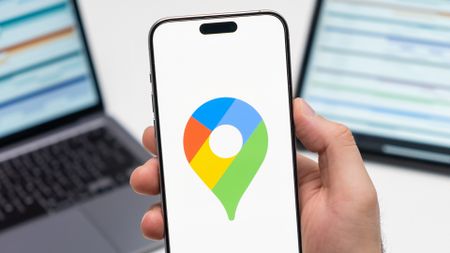 google maps logo on a phone screen