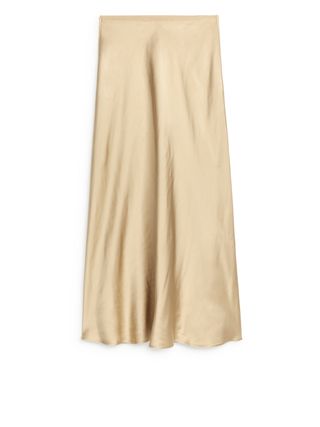 Maxi Satin Skirt - Beige - Arket Gb