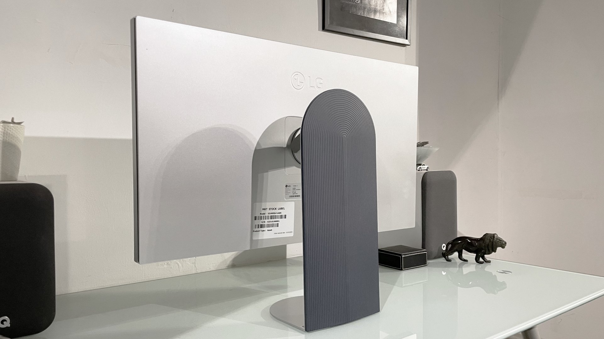 LG UltraFine 6K Evo 32U990A in a home office during our review