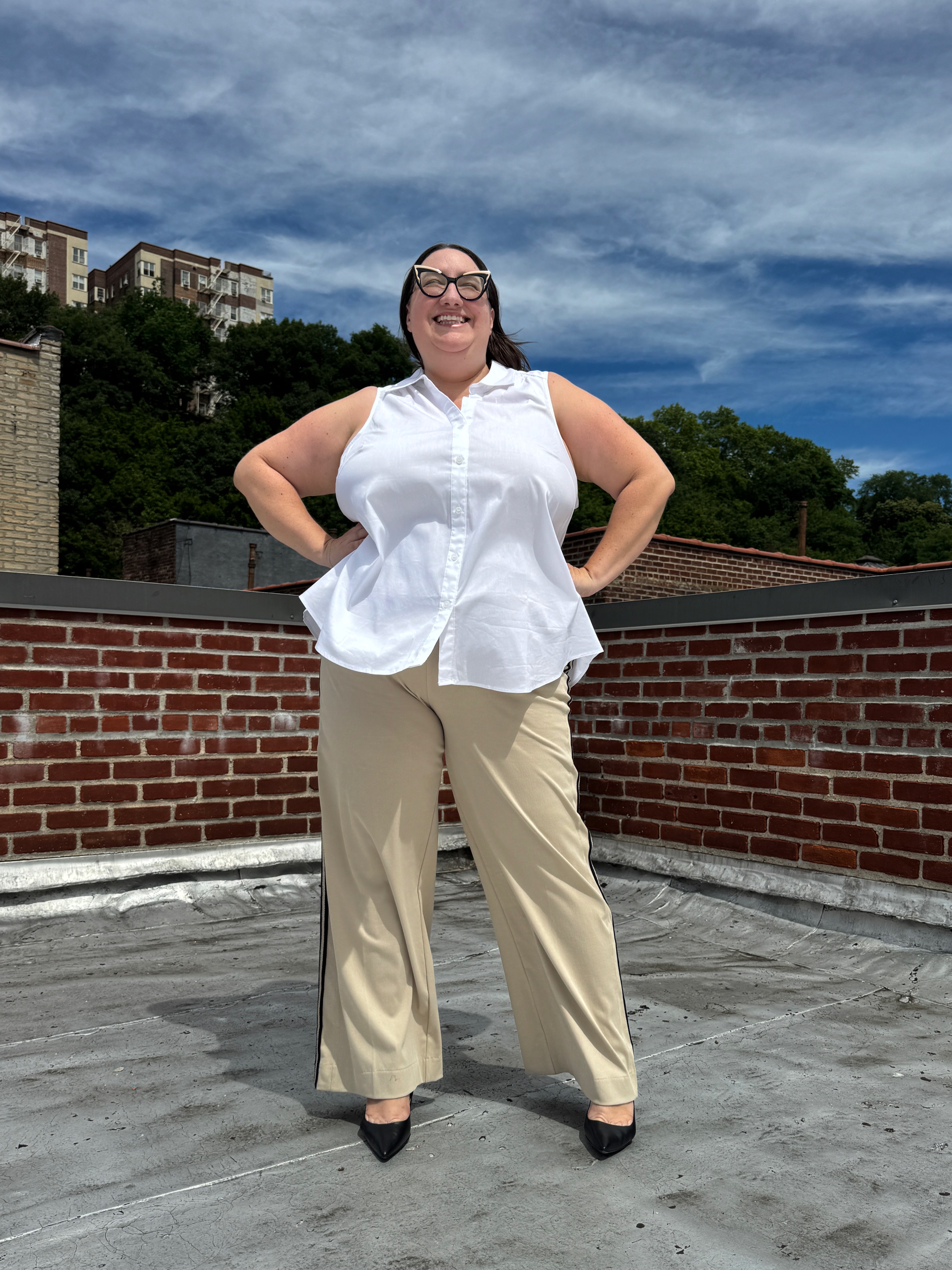 Sarah Chiwaya styles plus-size summer workwear